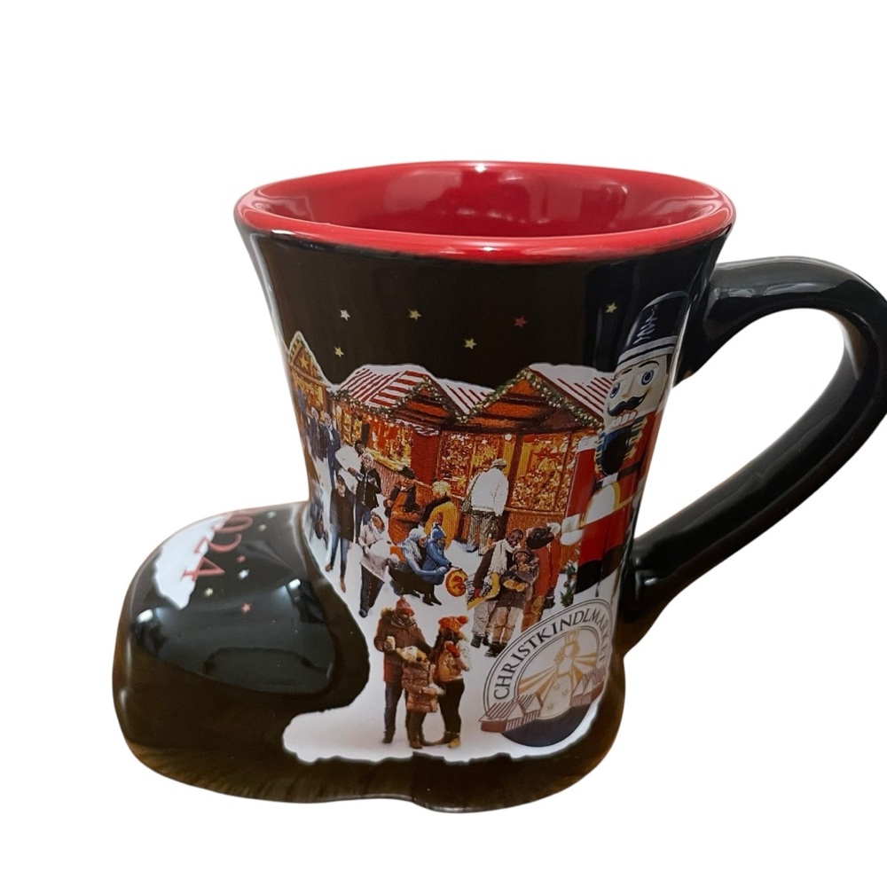 Christkindlmarket Christmas Boot Mug Set Of 2 Black Red Home Size One Size - Picture 5 of 8
